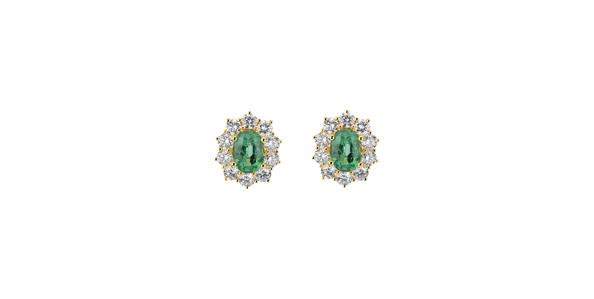 Diamond earrings with Emerald Princess