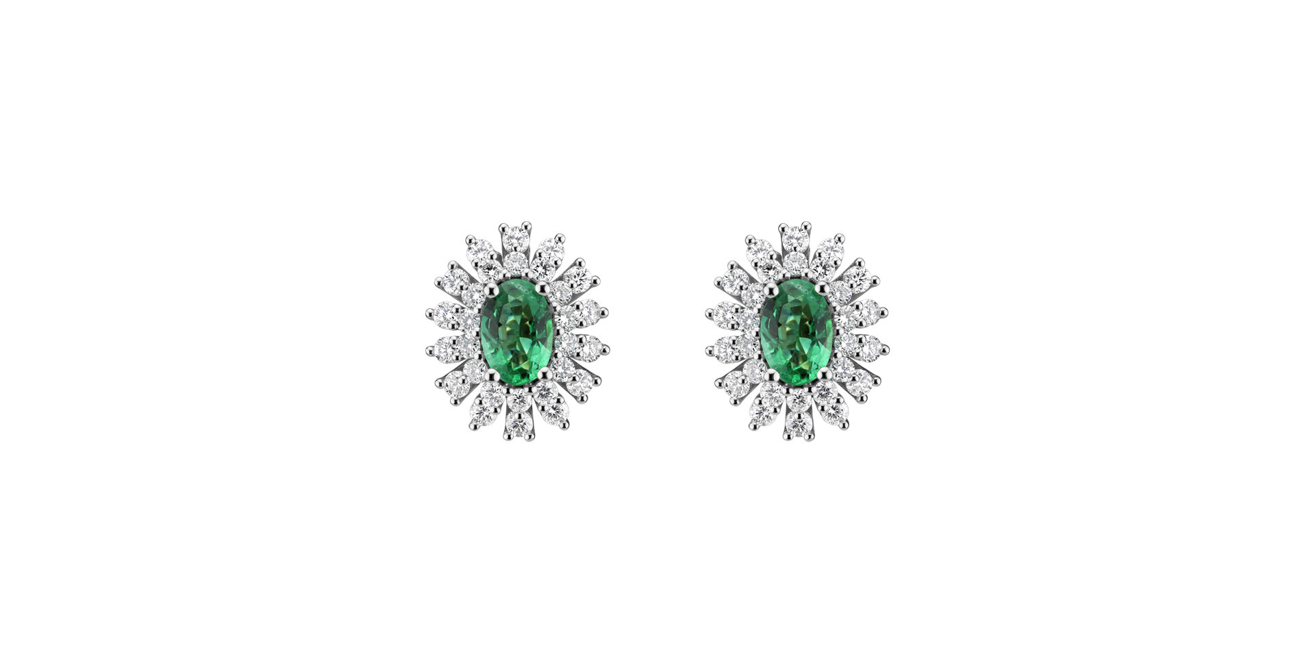 Diamond earrings with Emerald Fairytale Goddess