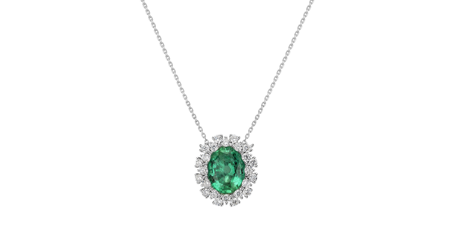 Diamond necklace with Emerald Sinful Goddess
