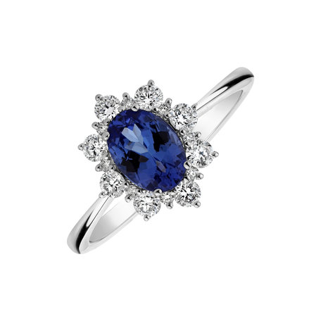 Diamond ring with Tanzanite Trixie Princess