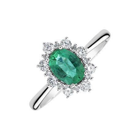 Diamond ring with Emerald Trixie Princess