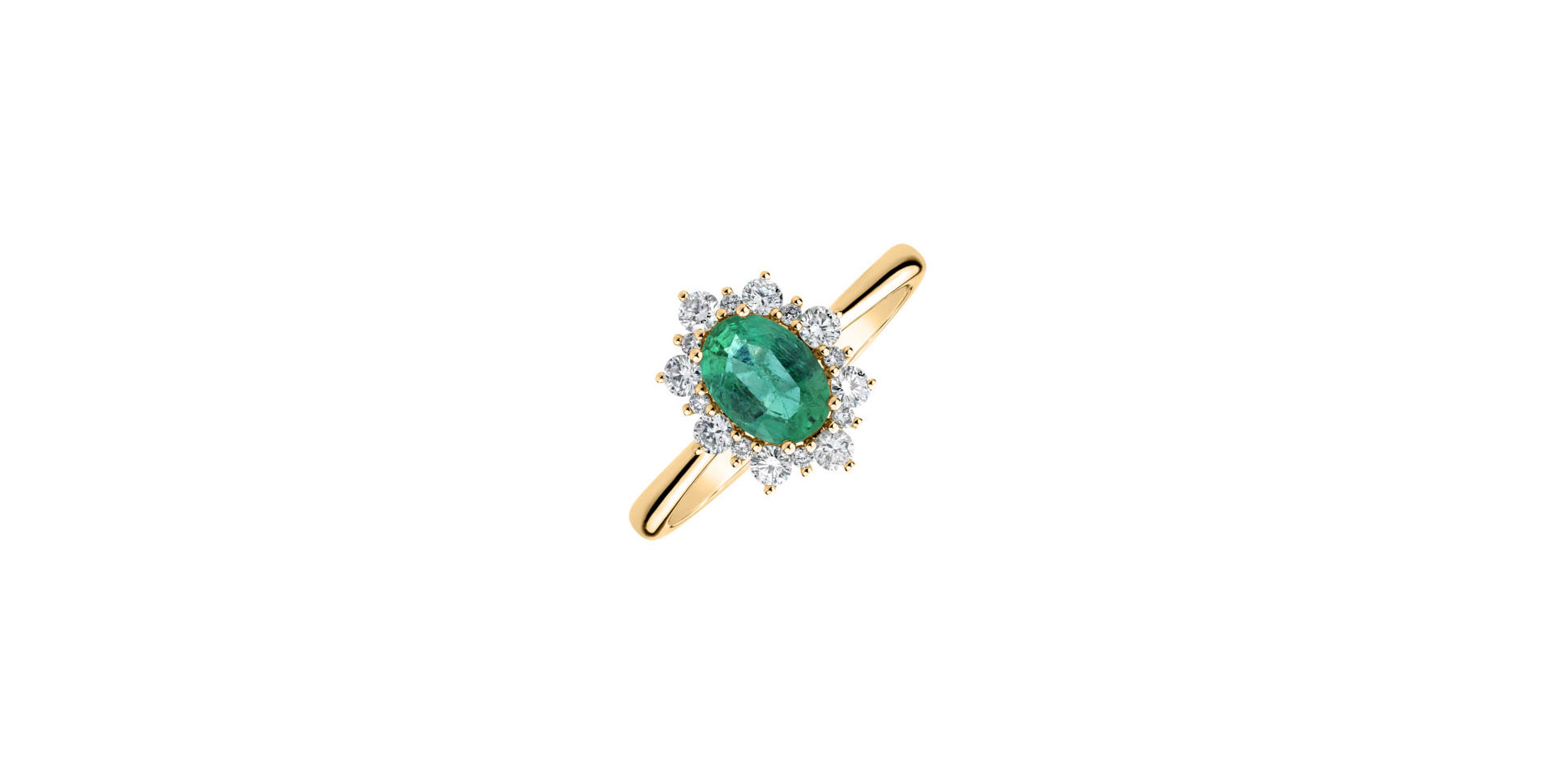 Diamond ring with Emerald Princess