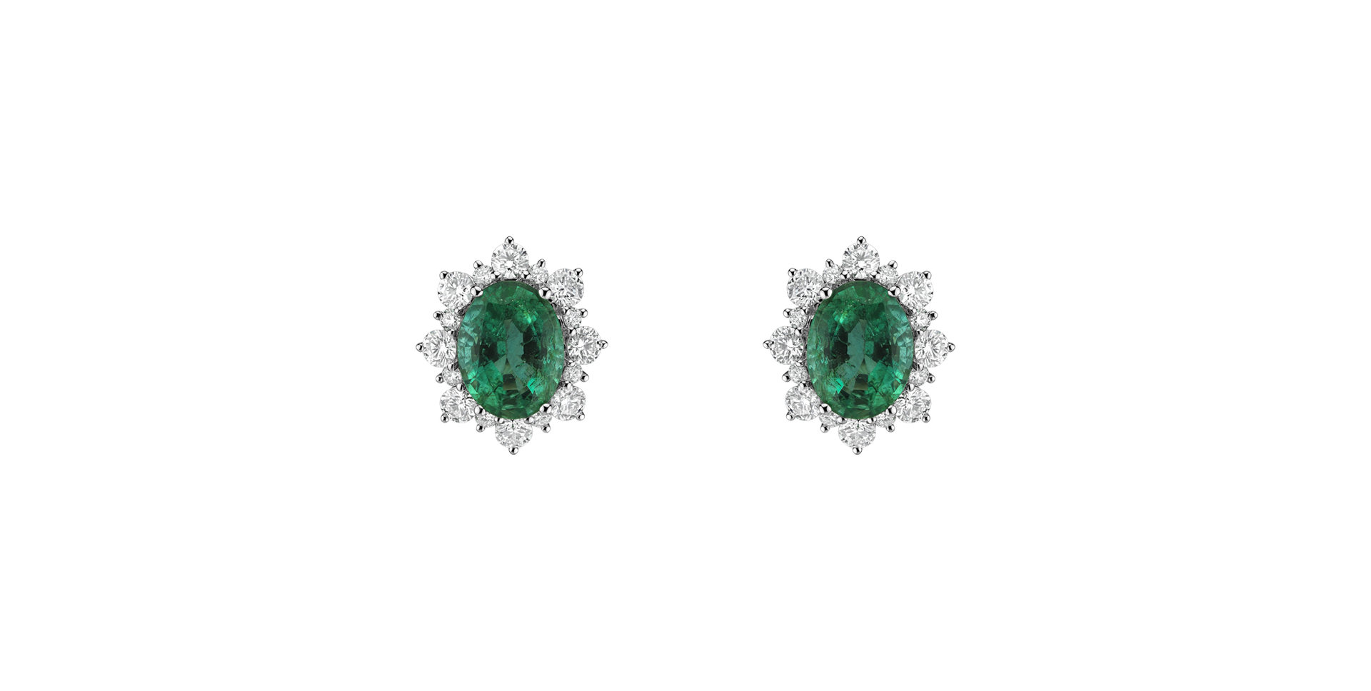 Diamond earrings with Emerald Mary Magdalene