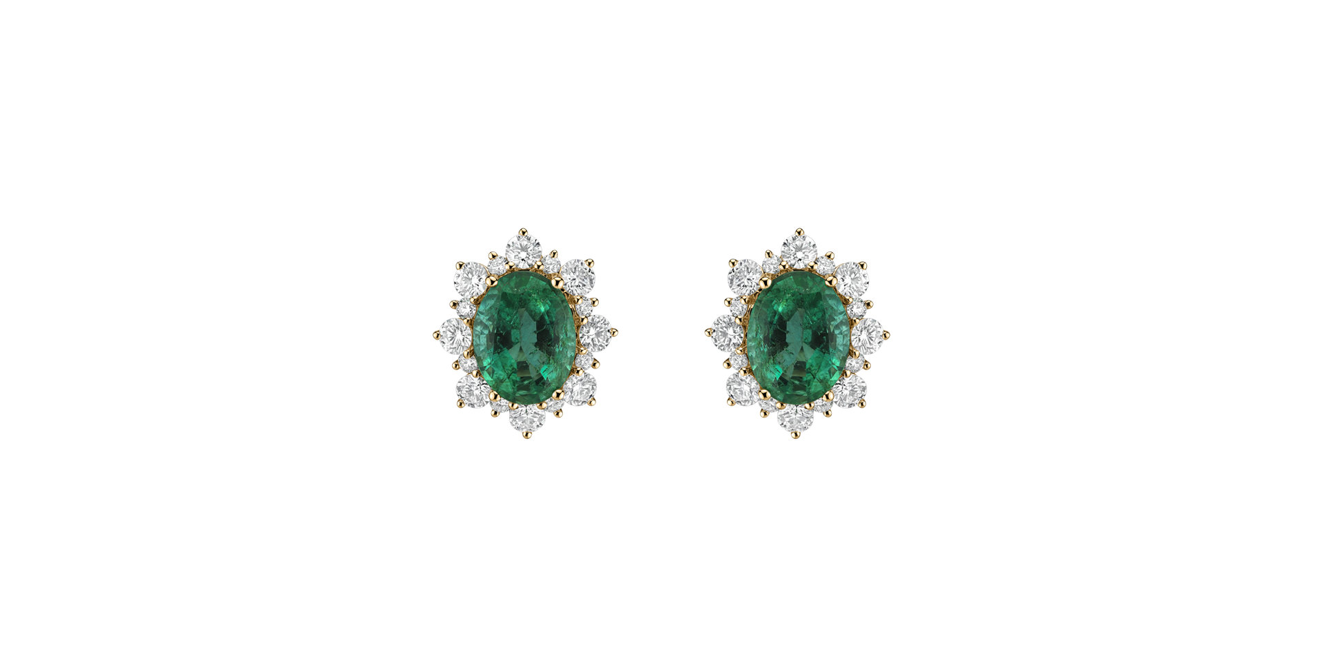 Diamond earrings with Emerald Mary Magdalene