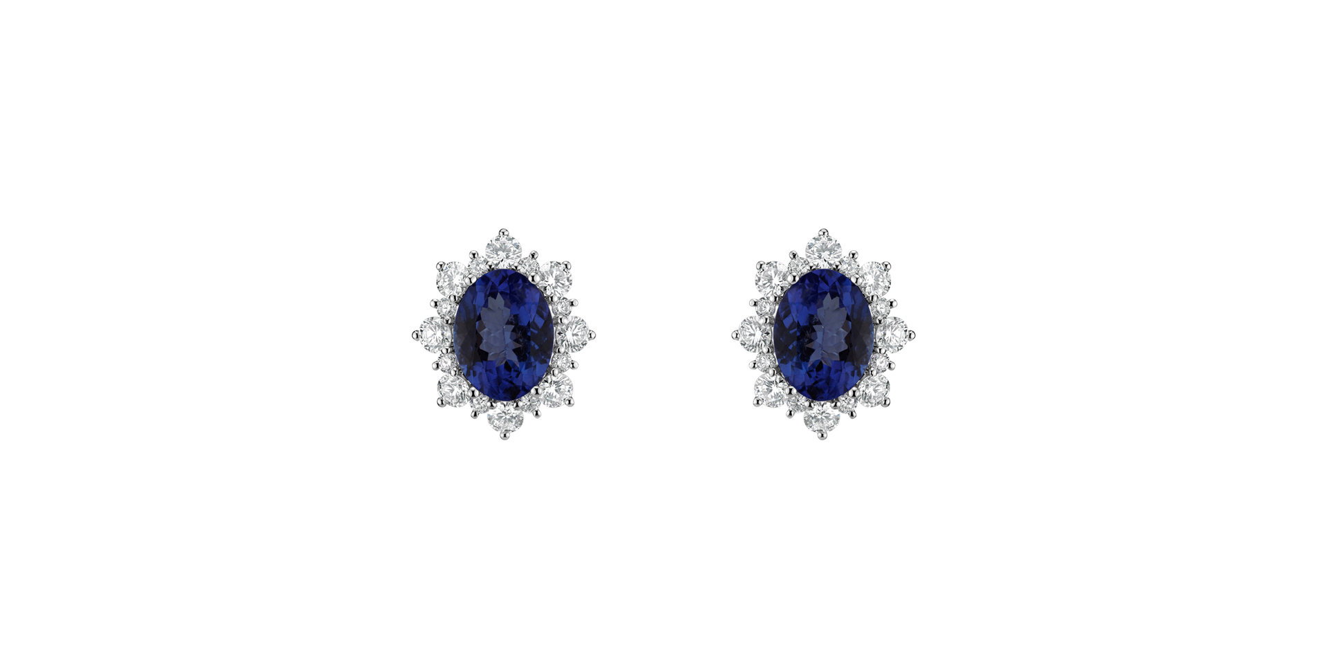 Diamond earrings with Tanzanite Mary Magdalene
