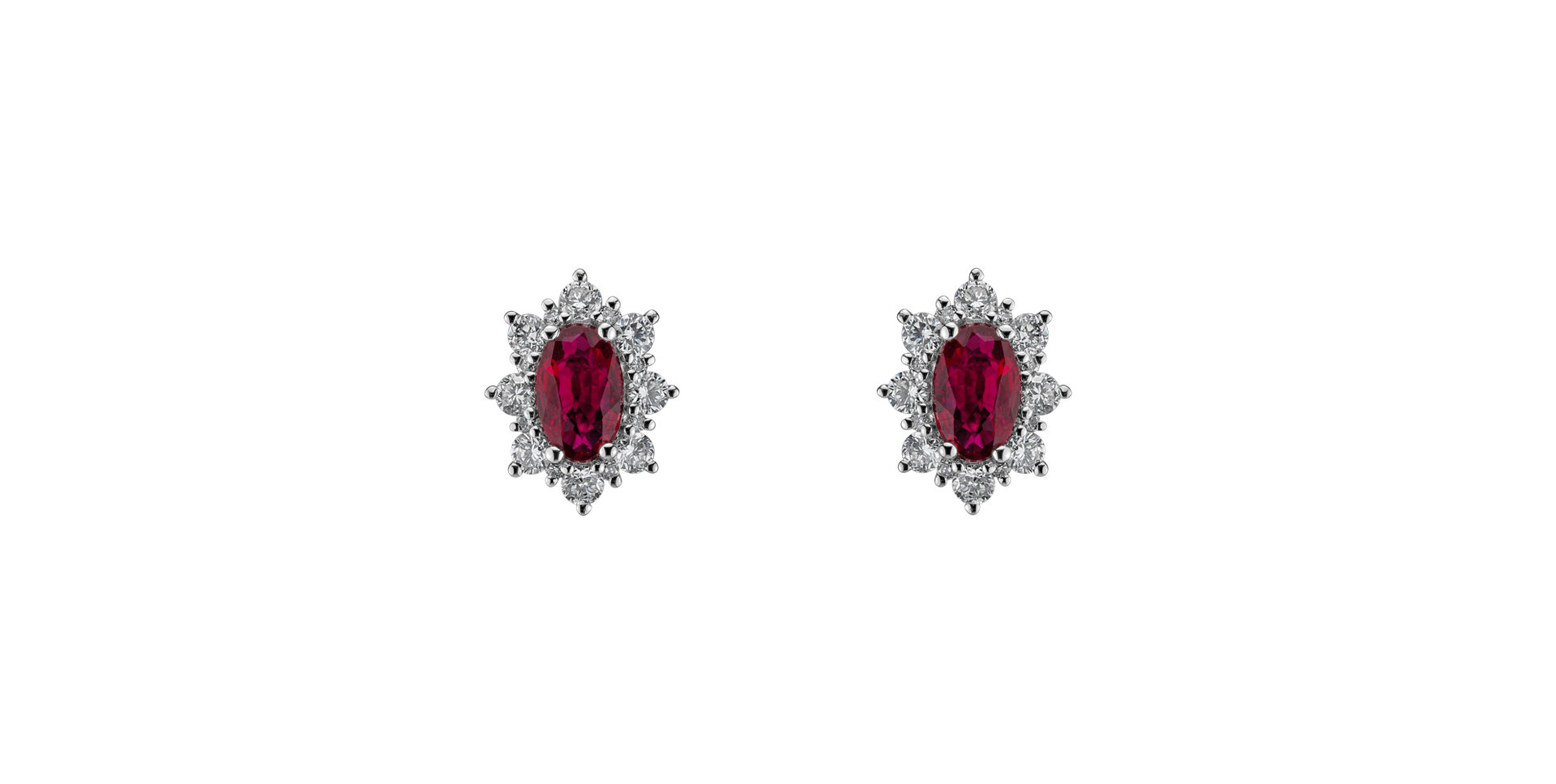 Diamond earrings with Ruby Princess