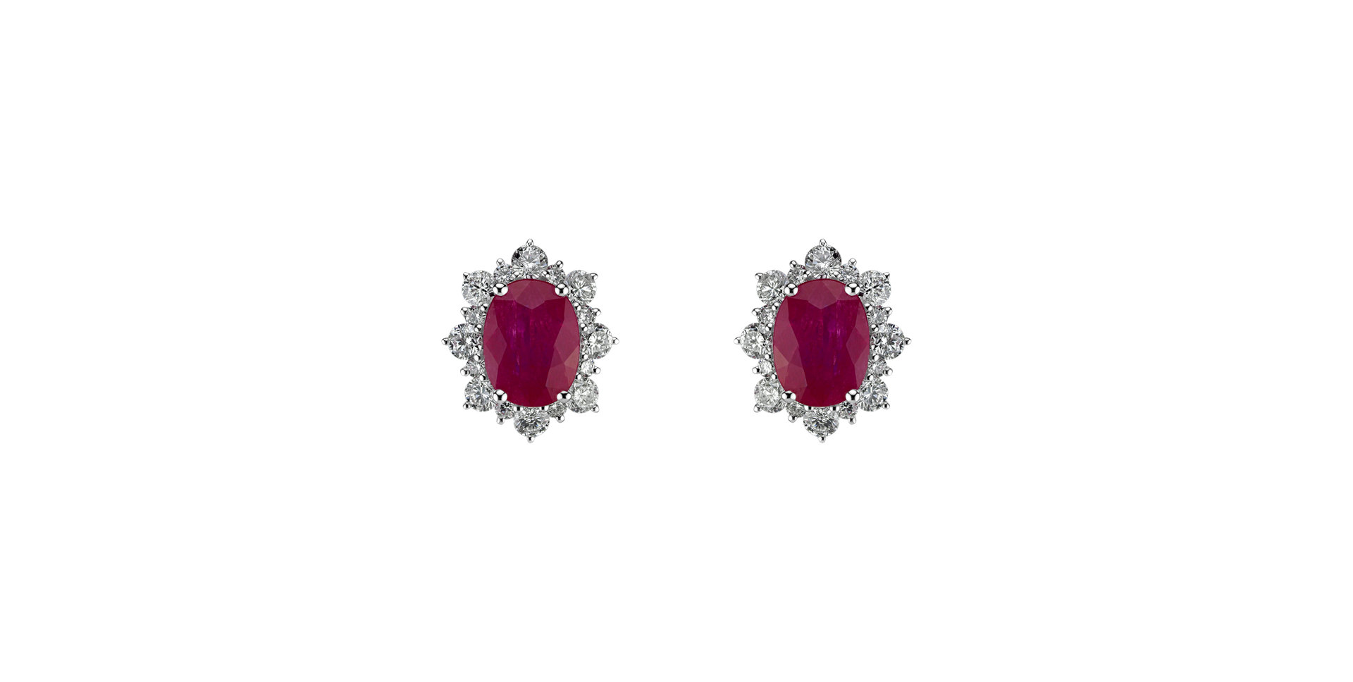 Diamond earrings with Ruby Princess