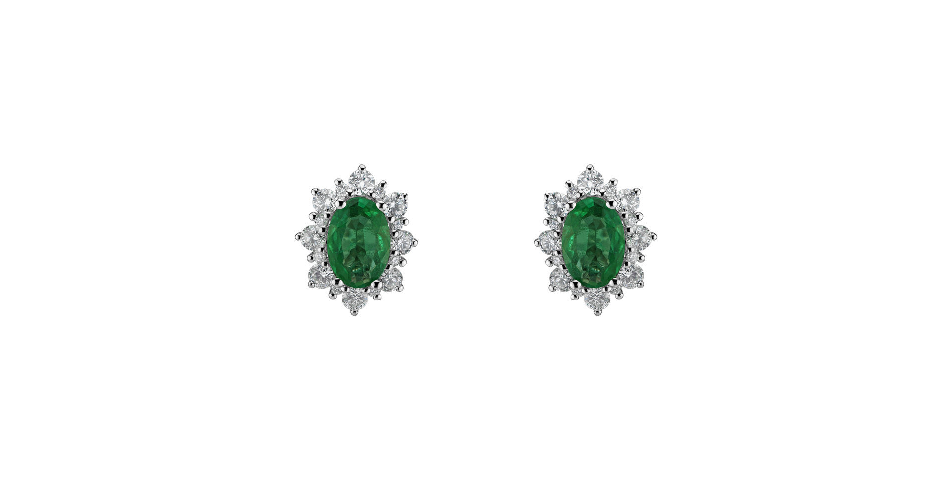 Diamond earrings with Emerald Princess