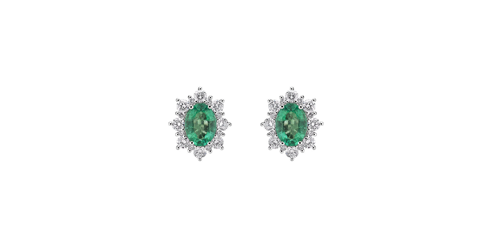 Diamond earrings with Emerald Princess