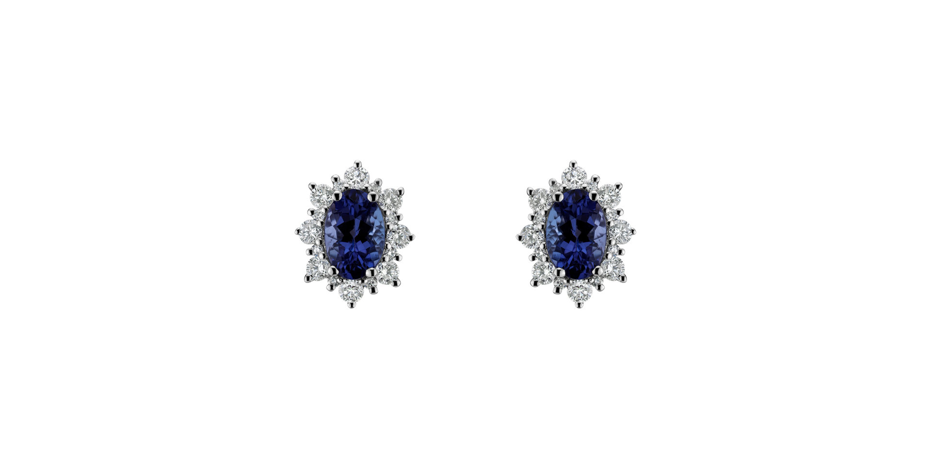 Diamond earrings with Tanzanite Princess