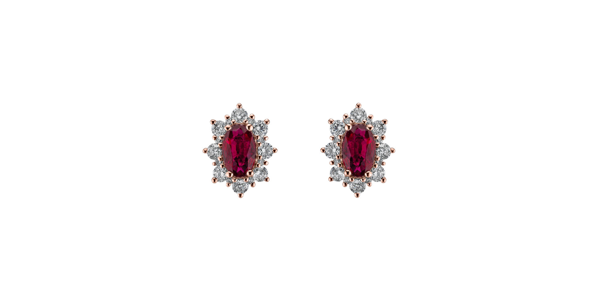 Diamond earrings with Ruby Princess