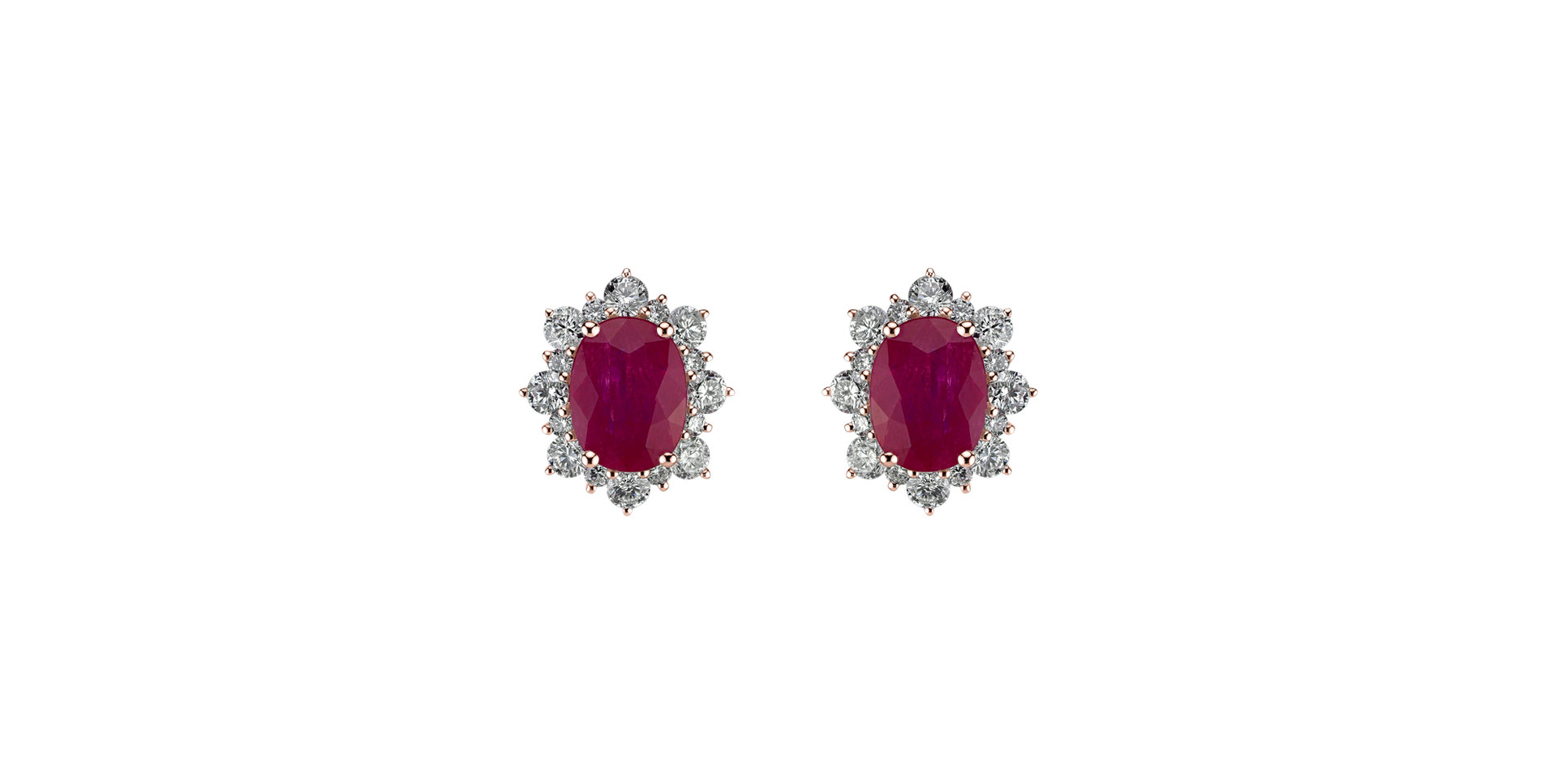 Diamond earrings with Ruby Princess