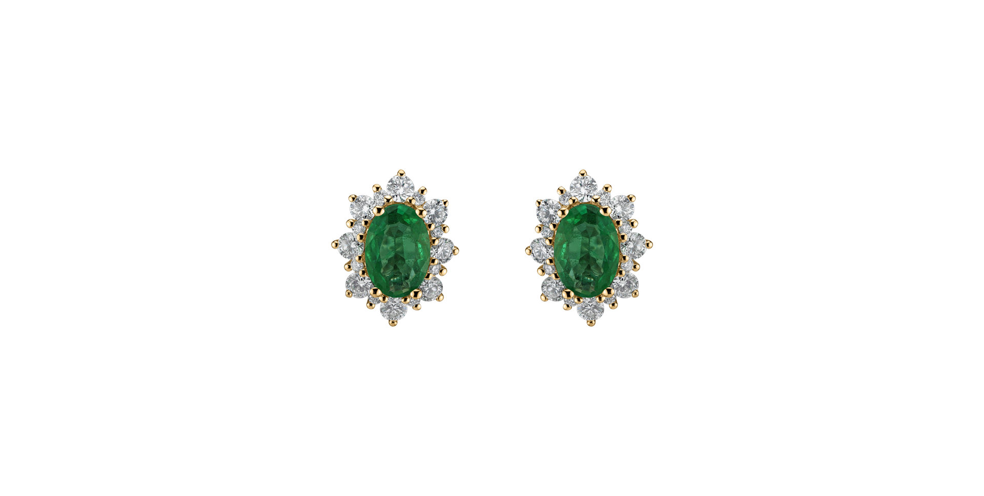 Diamond earrings with Emerald Princess