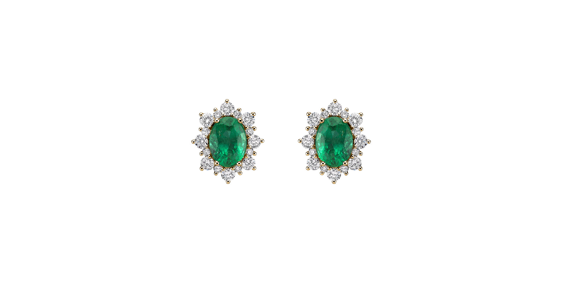 Diamond earrings with Emerald Princess