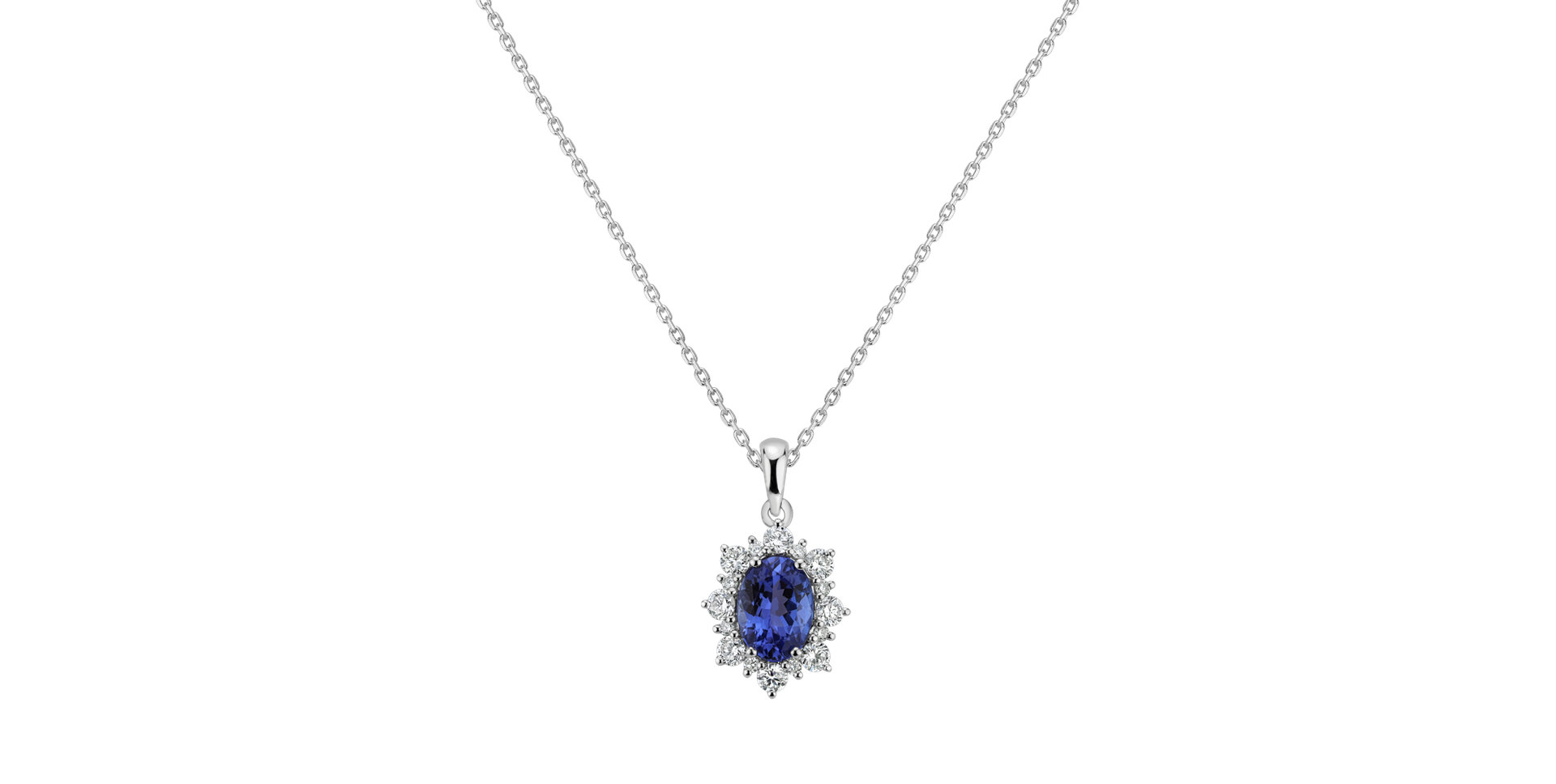 Diamond pendant with Tanzanite Royal Aurora