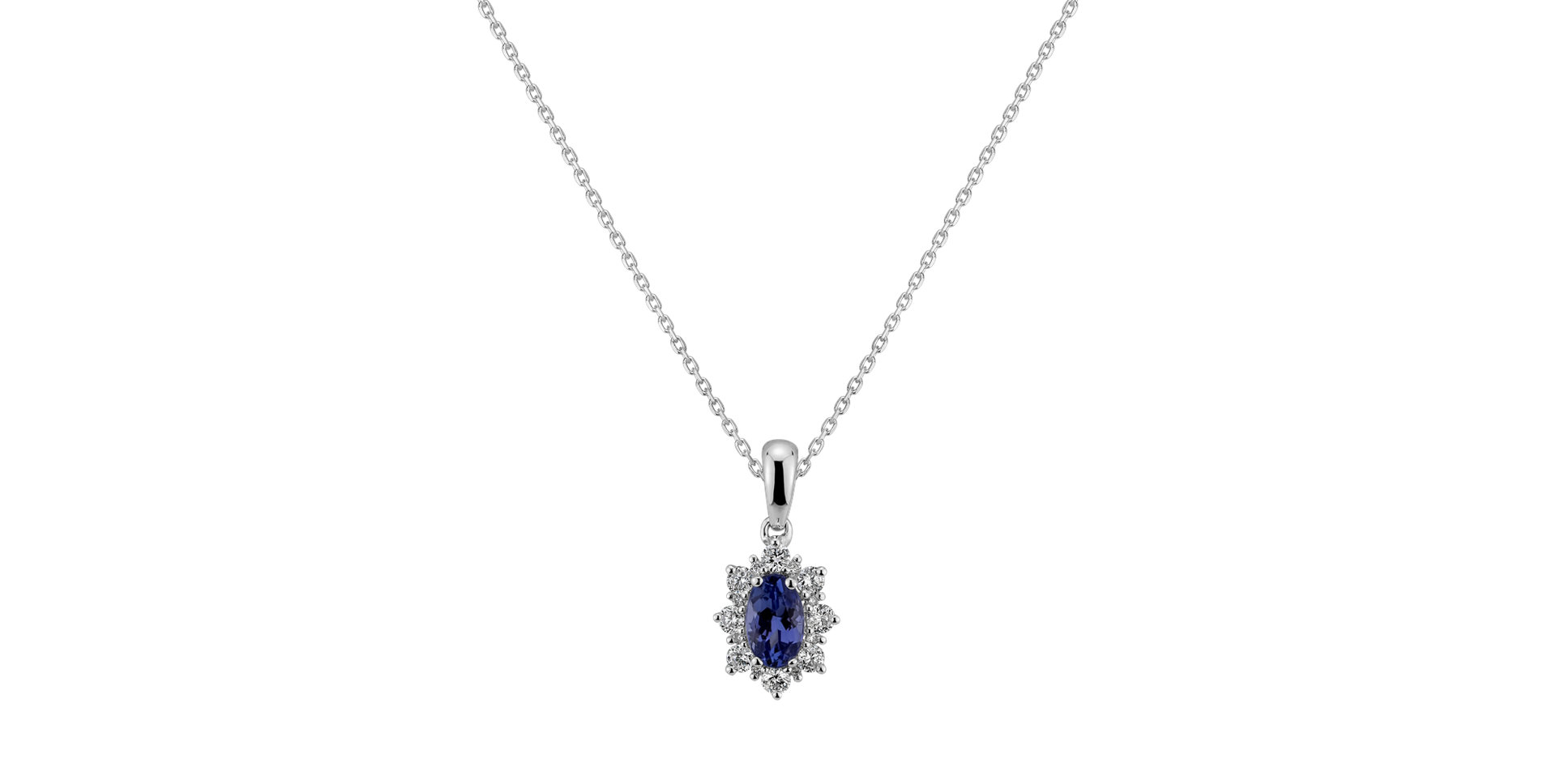 Diamond pendant with Tanzanite Princess
