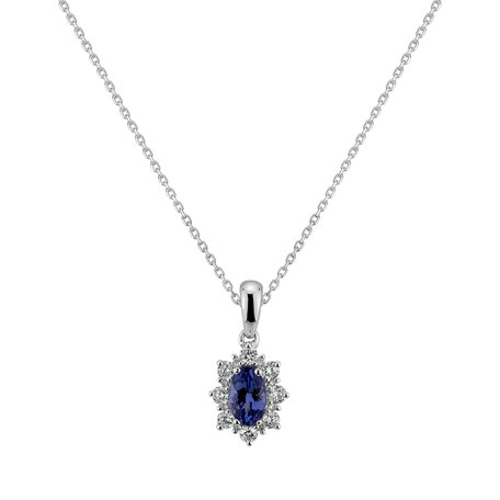 Diamond pendant with Tanzanite Princess