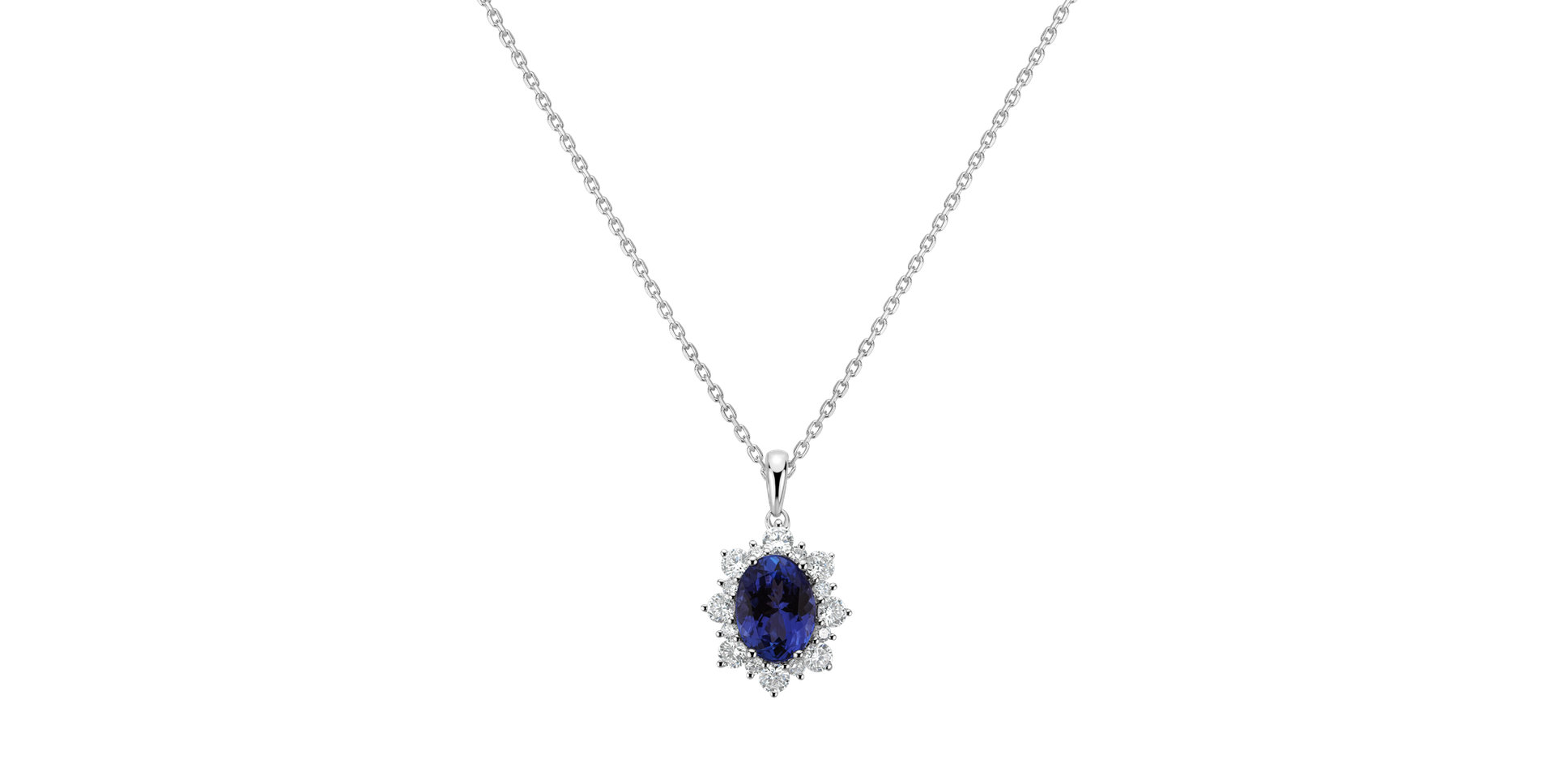 Diamond pendant with Tanzanite Princess