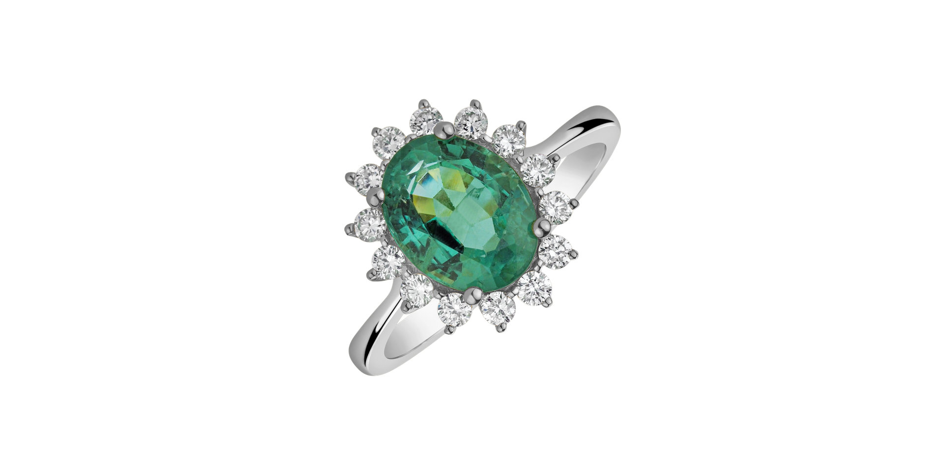 Diamond ring with Emerald Princess Sparkle