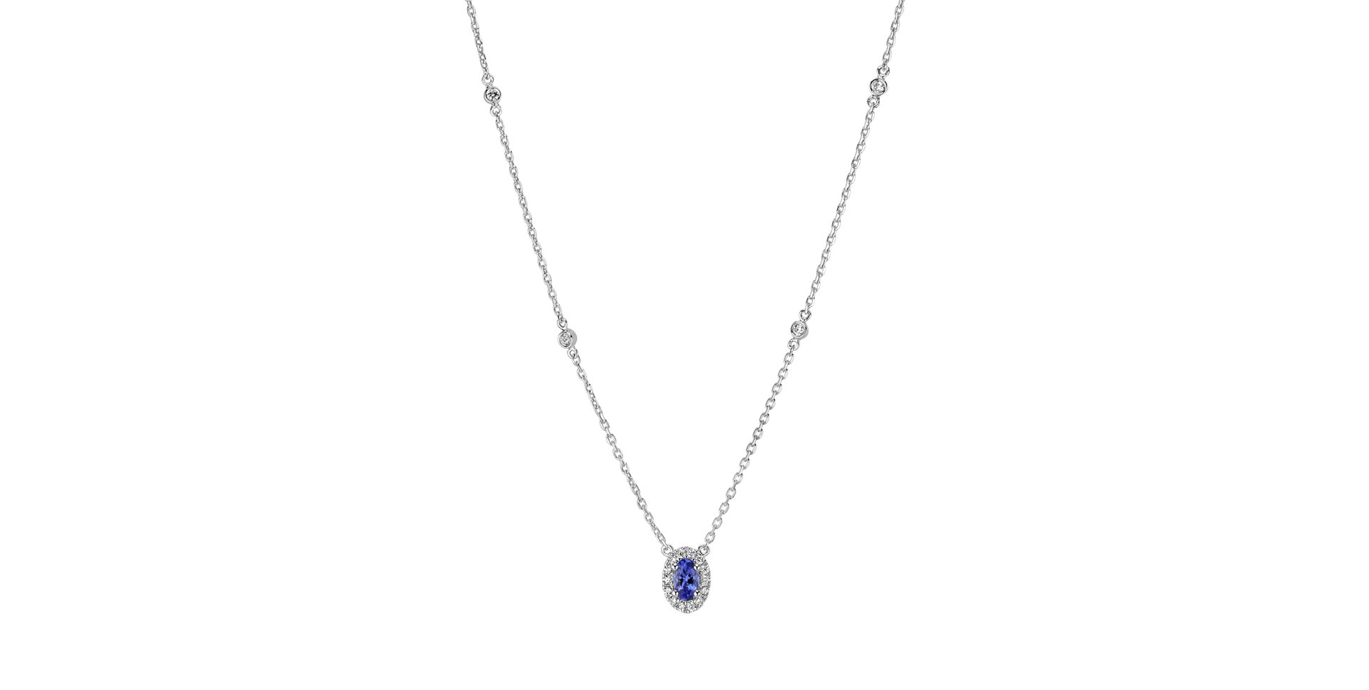 Diamond necklace with Tanzanite Space Gem
