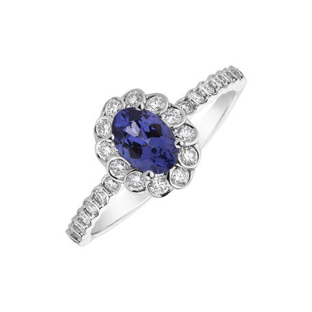 Diamond ring with Tanzanite Princess Glamour