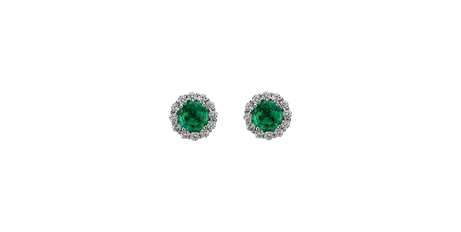 Diamond earrings with Emerald Bloom Spark