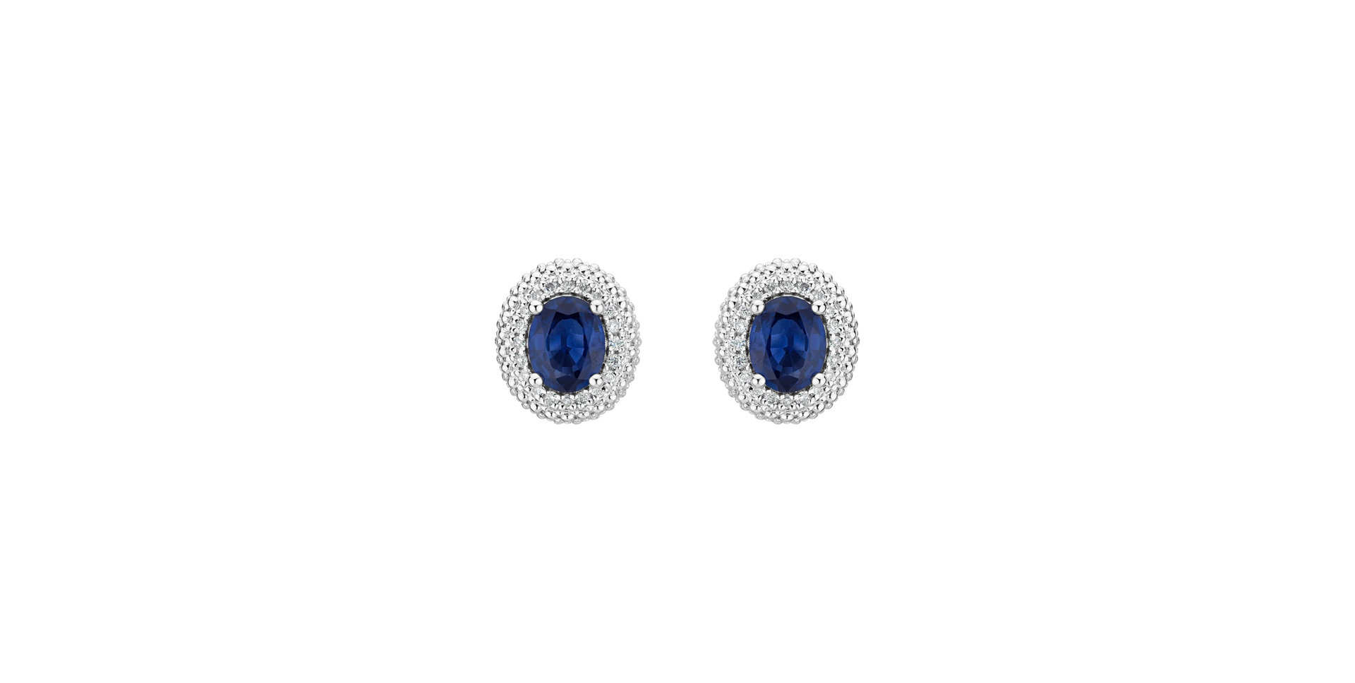 Diamond earrings with Sapphire Royal Sapphire