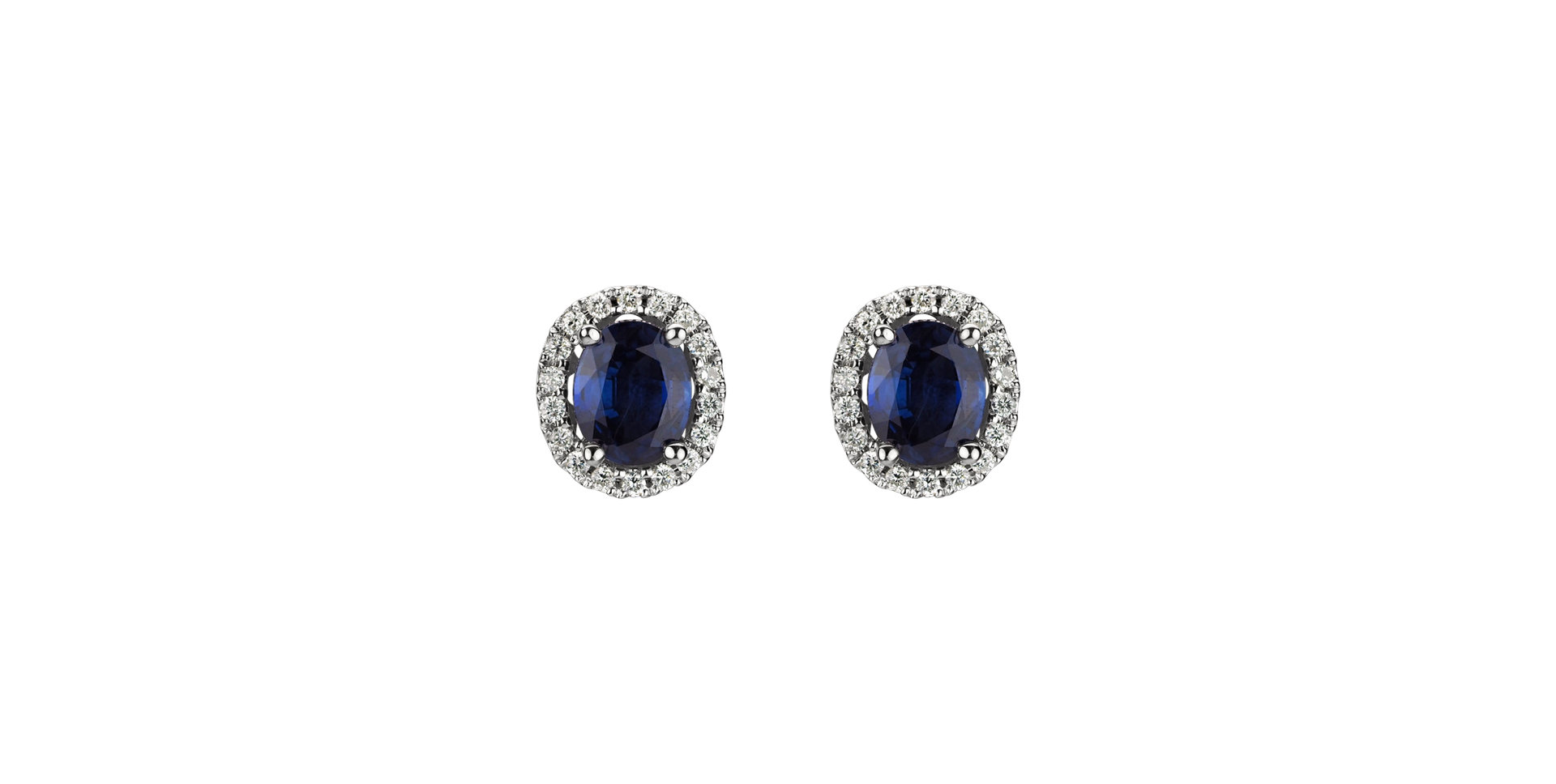 Diamond earrings with Sapphire Princess