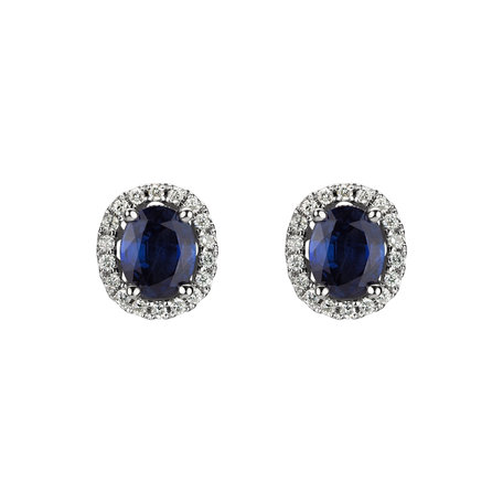 Diamond earrings with Sapphire Princess