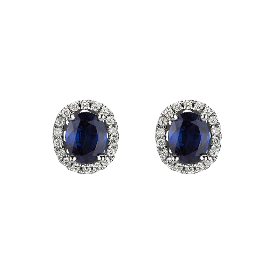 Diamond earrings with Sapphire Princess
