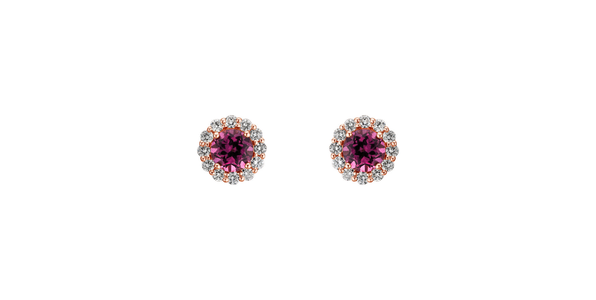 Diamond earrings with Garnet Bloom Spark