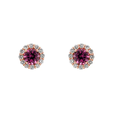 Diamond earrings with Garnet Bloom Spark