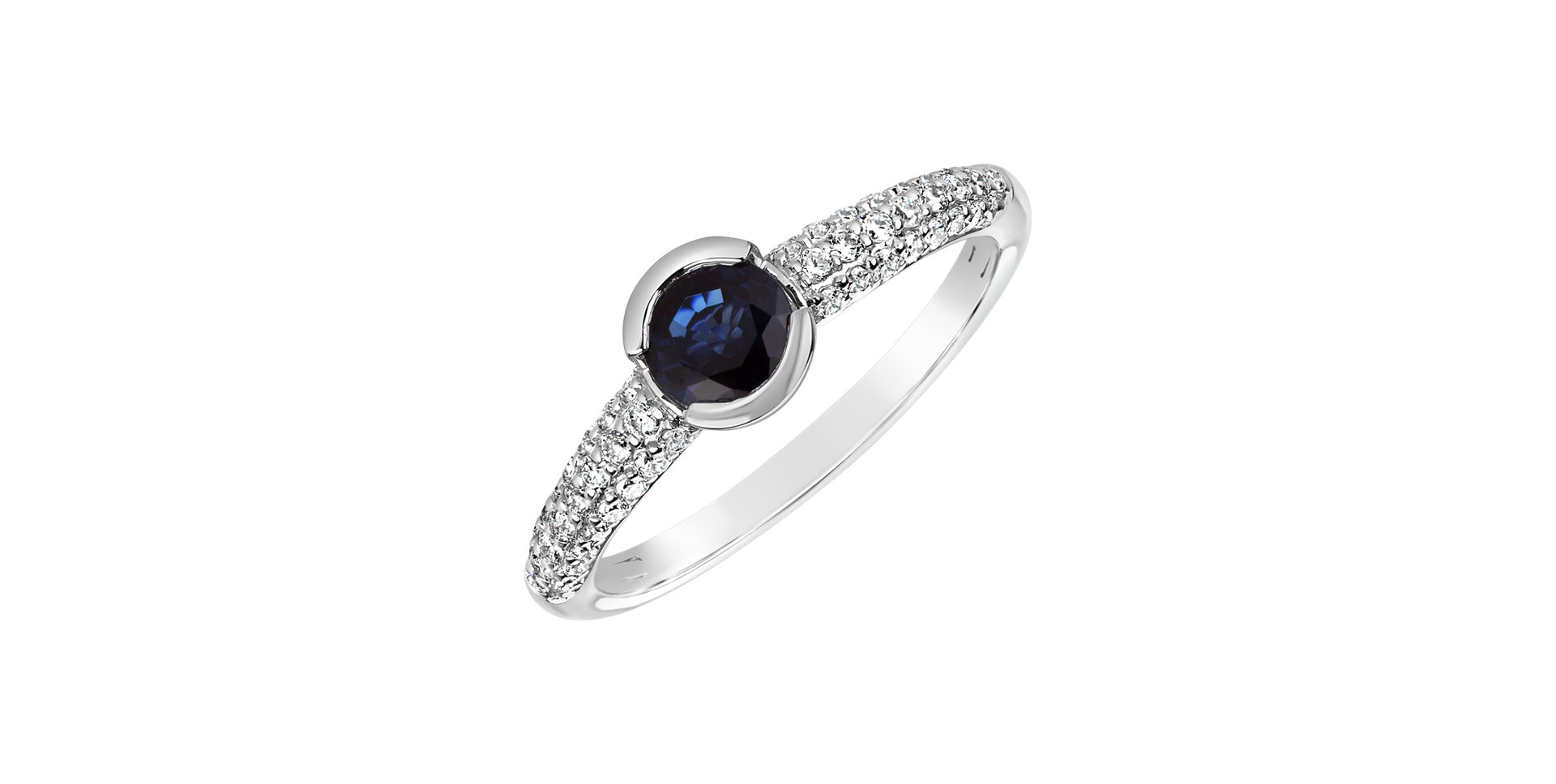 Diamond ring with Sapphire Octavie