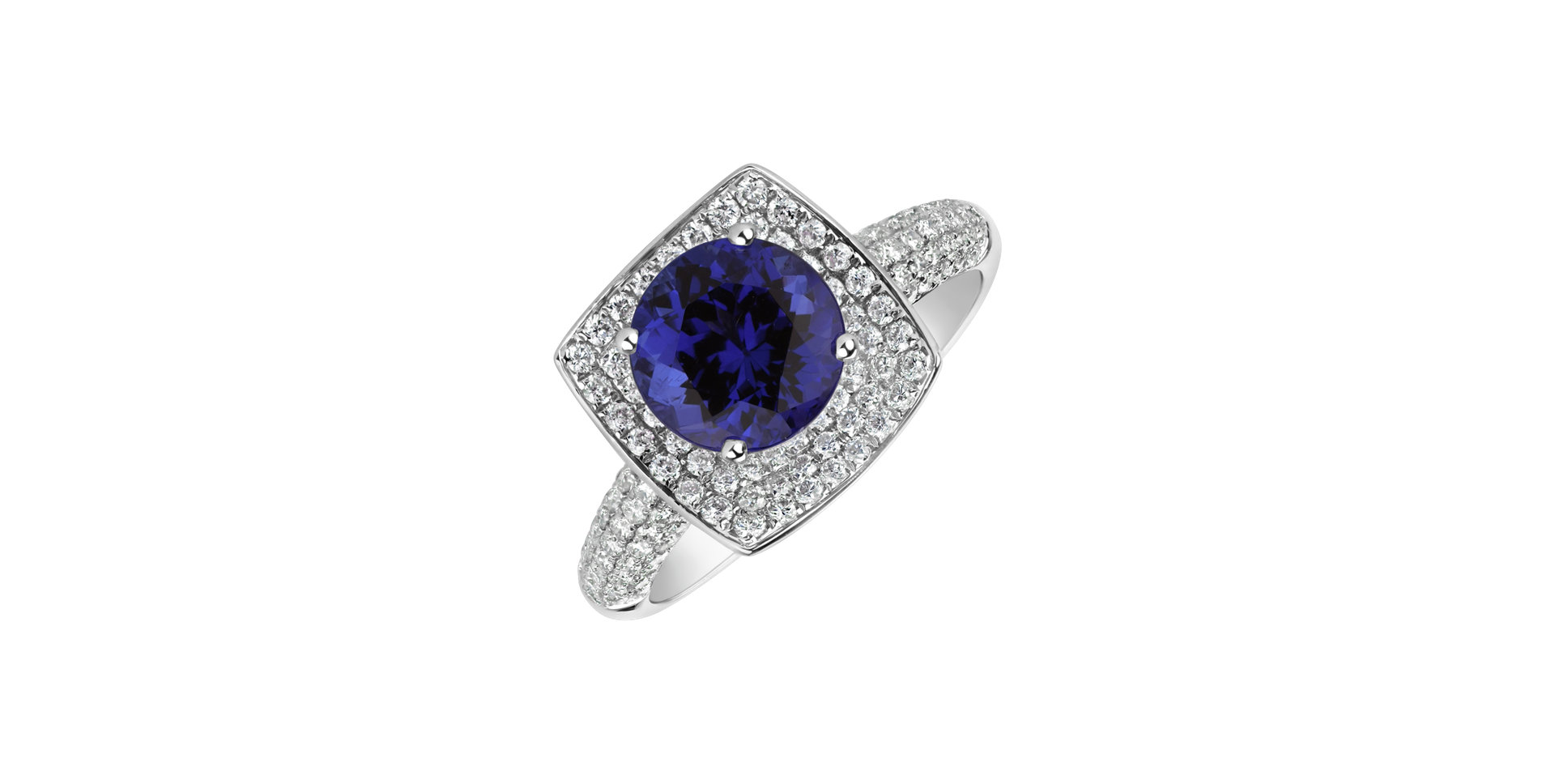 Diamond ring with Tanzanite Fancy Galaxy