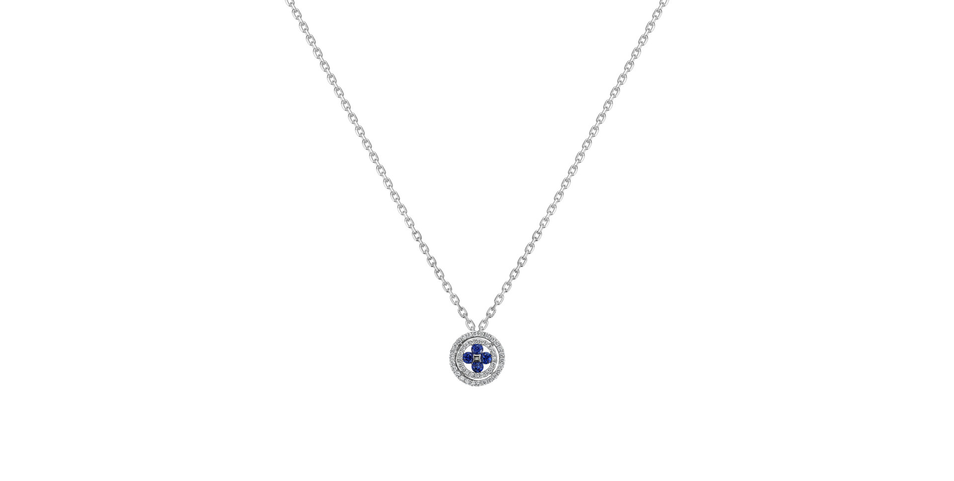 Diamond pendant with Sapphire Cecelia
