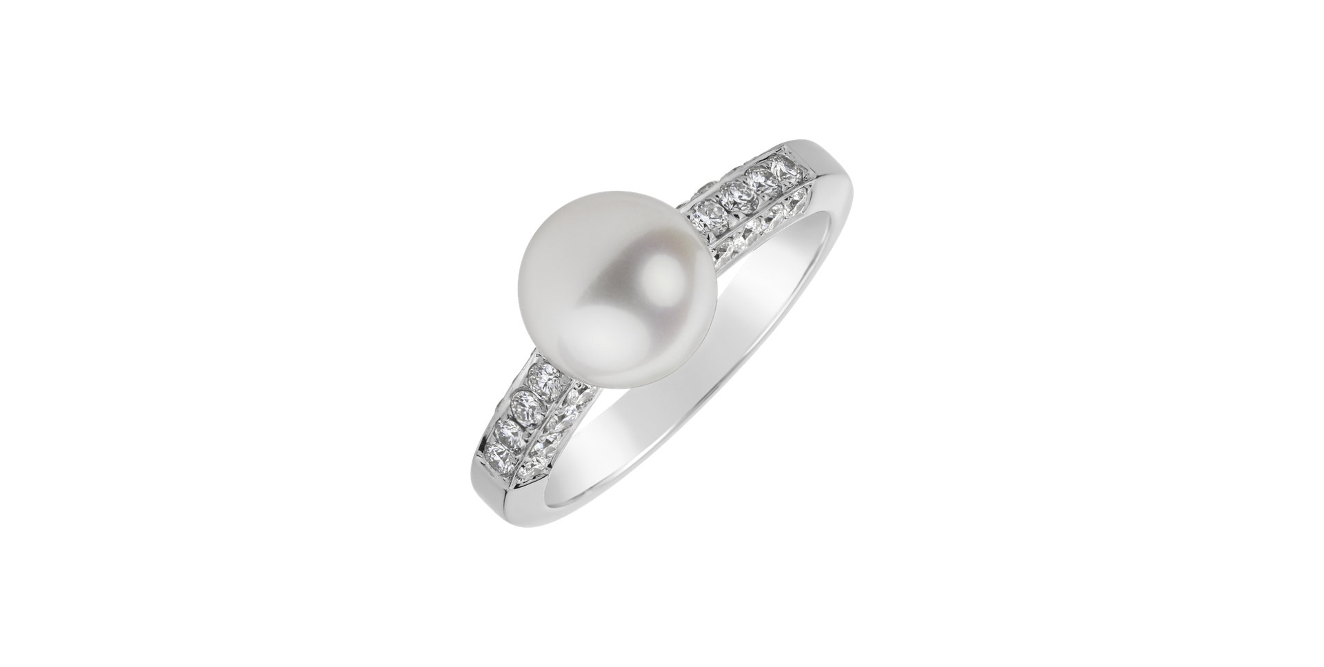 Diamond ring with Pearl Eldonis