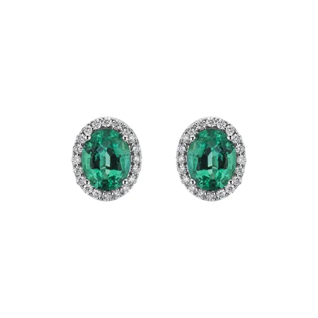 Diamond earrings with Emerald Imperial Allegory