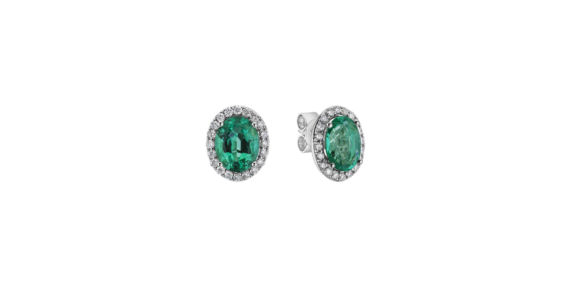 Diamond earrings with Emerald Princess
