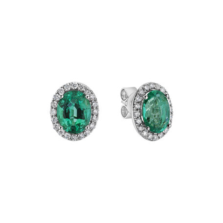 Diamond earrings with Emerald Princess