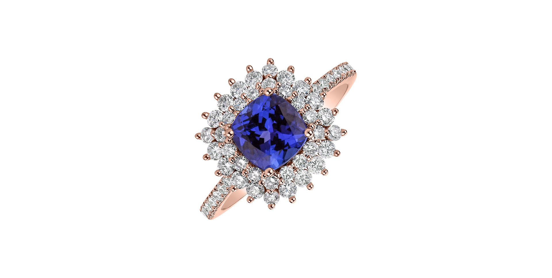 Diamond ring with Tanzanite Elegant Passion
