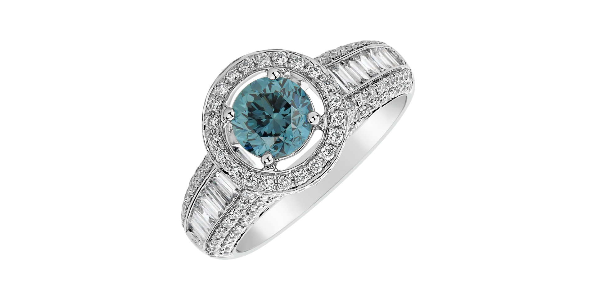 Ring with blue diamonds and white diamonds Blue Majesty