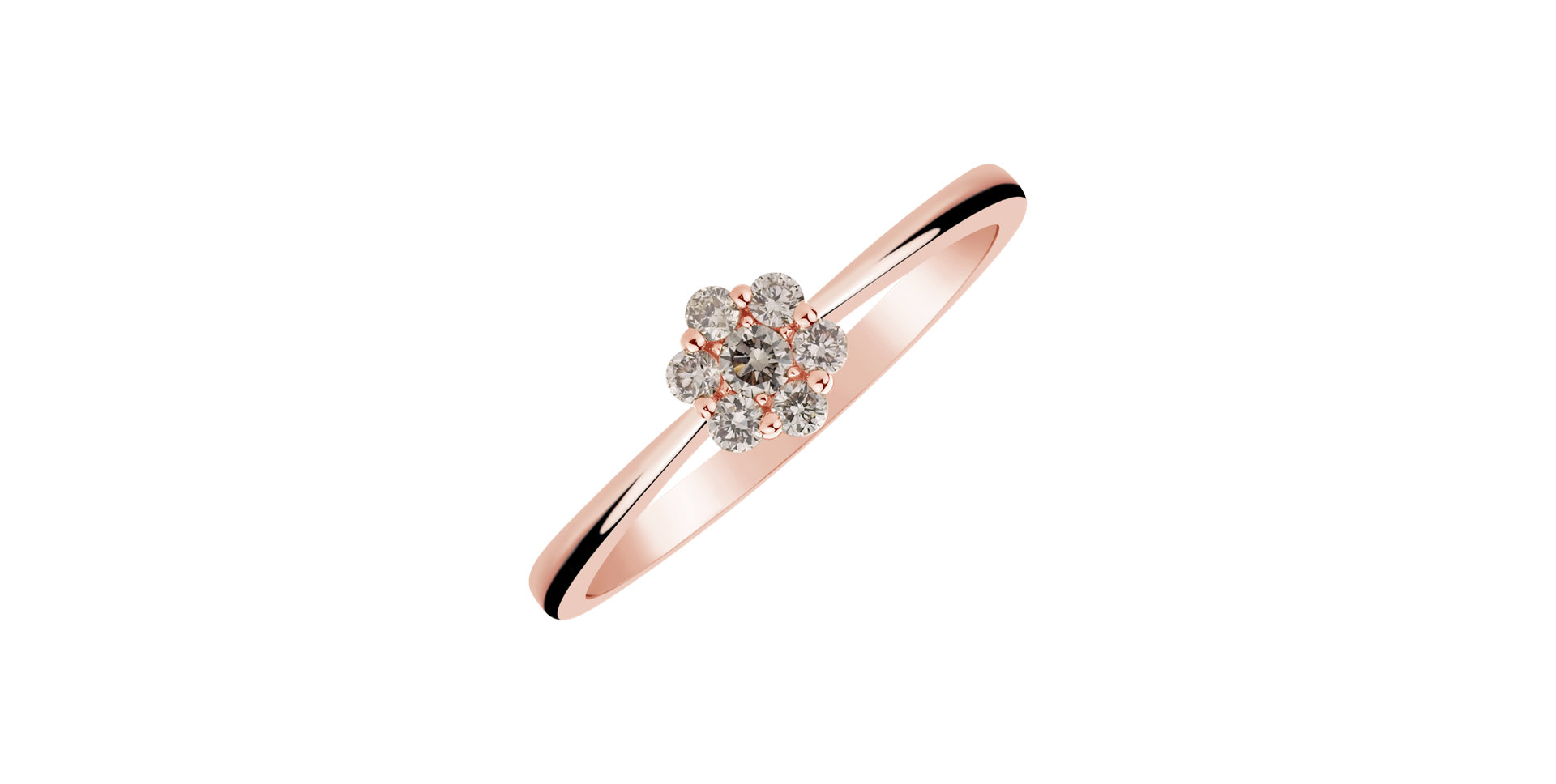 Ring with brown diamonds Delicate Bloom