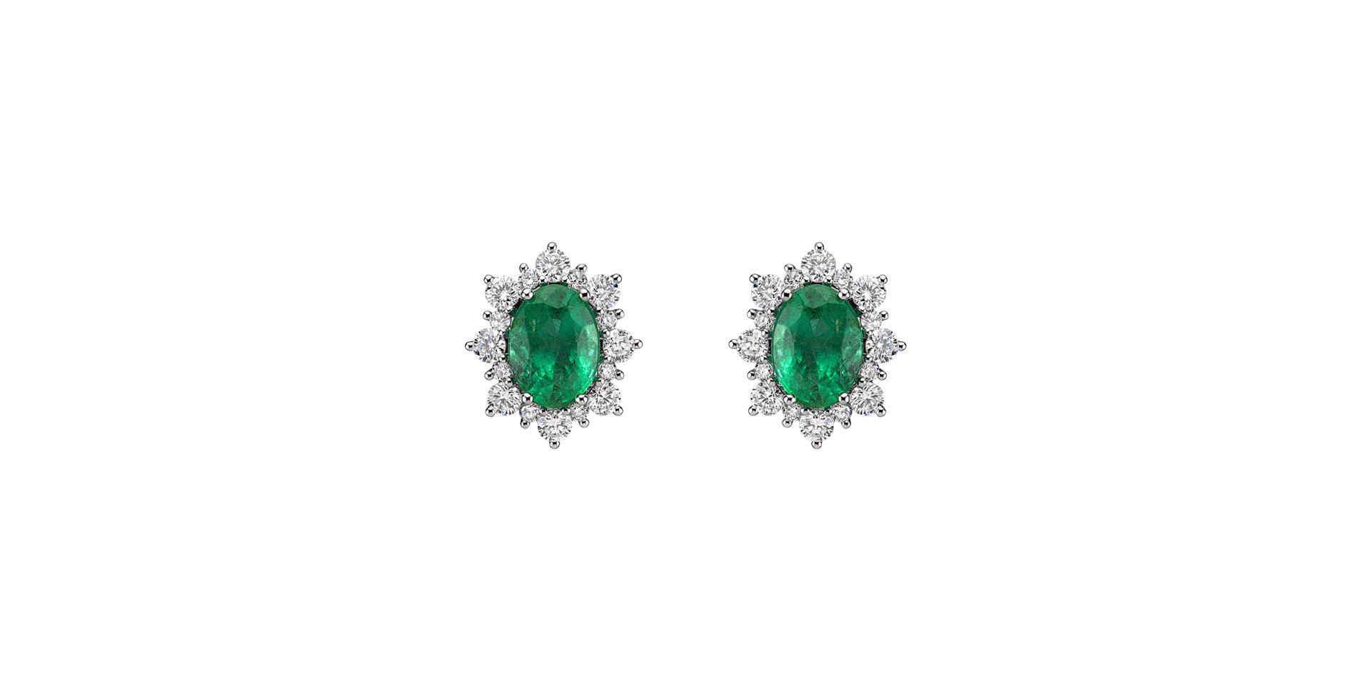 Diamond earrings with Emerald Royal Aurora