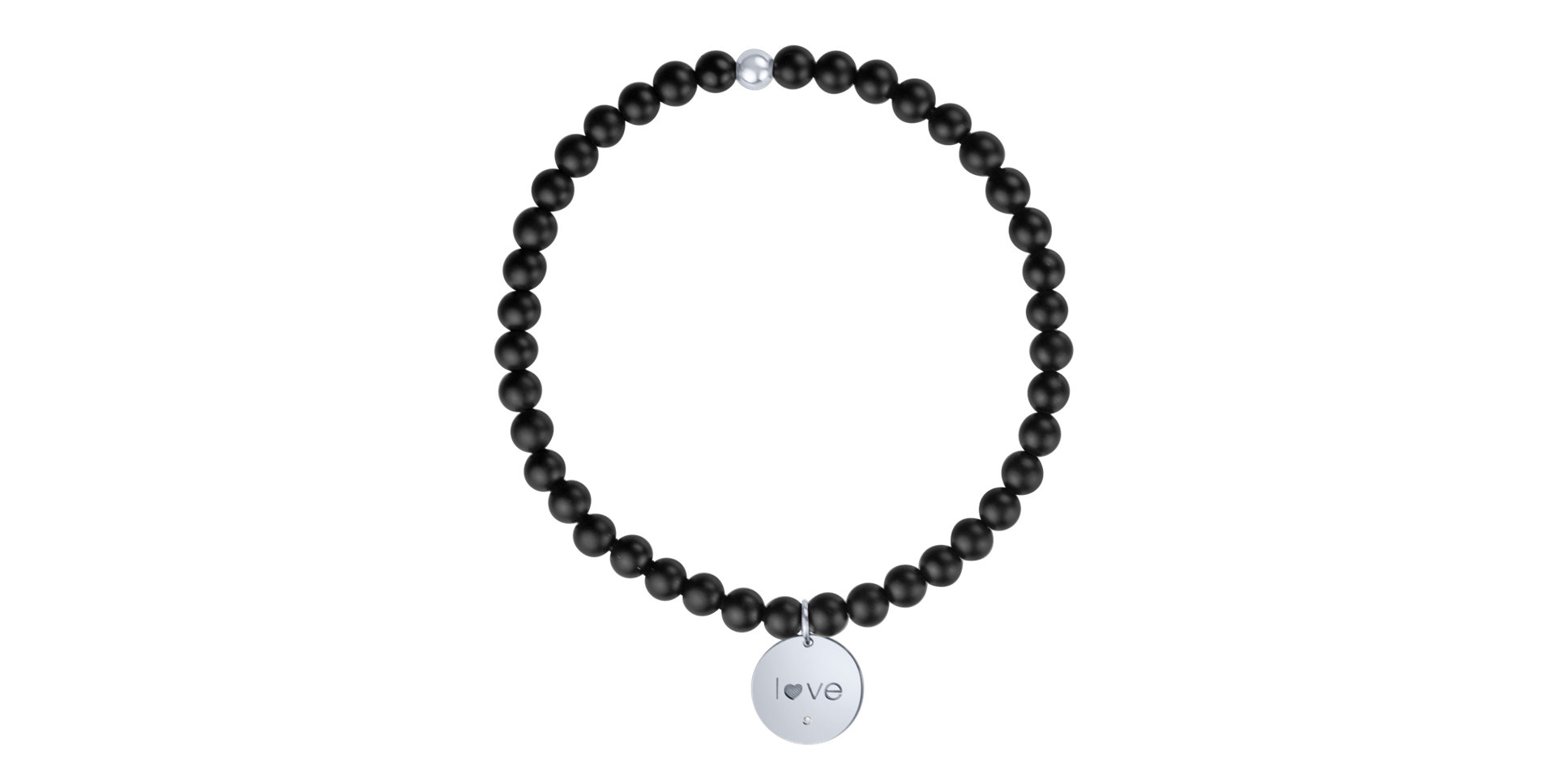 Diamond bracelet with Agate Dark Love