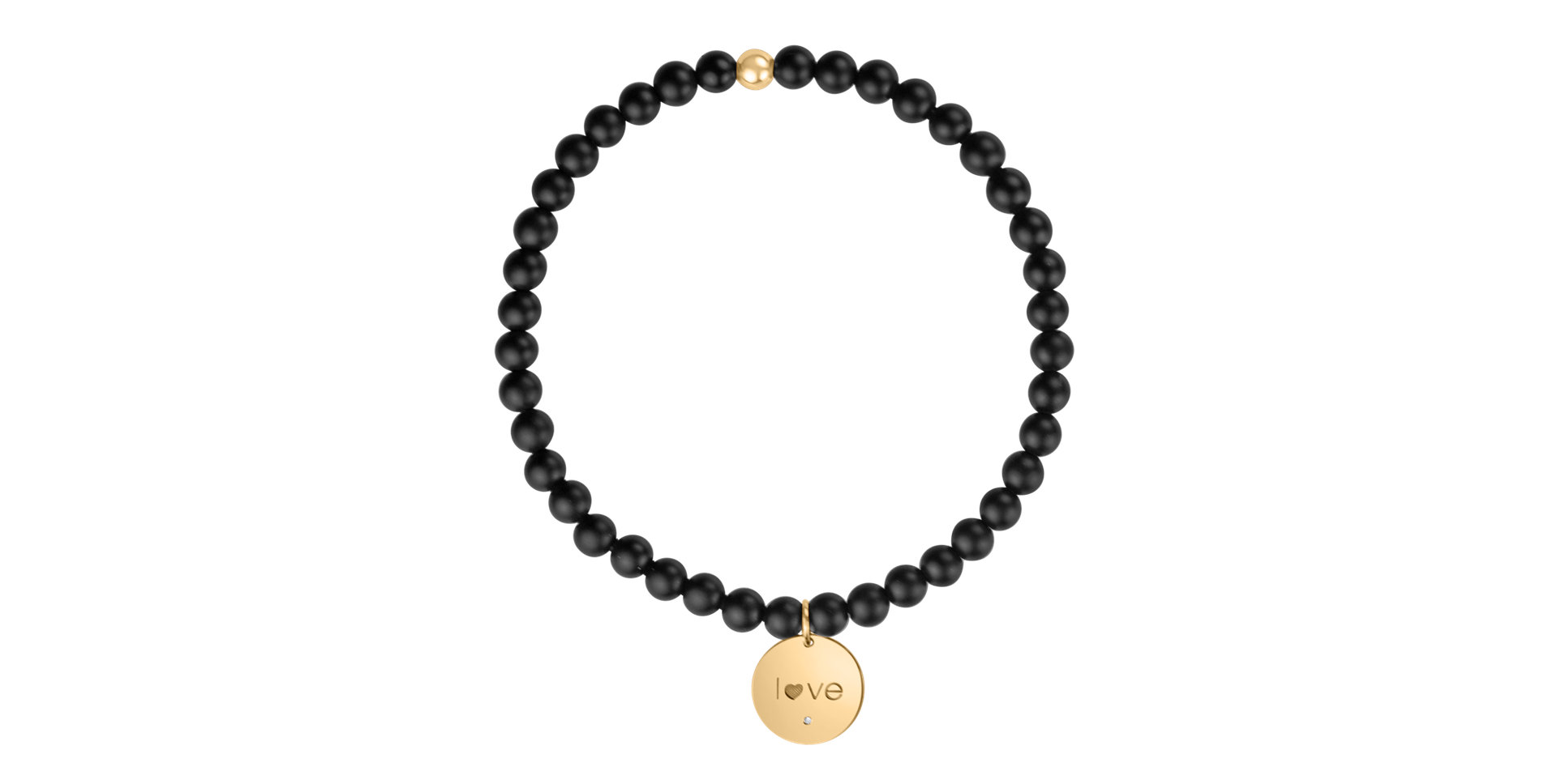 Diamond bracelet with Agate Dark Love