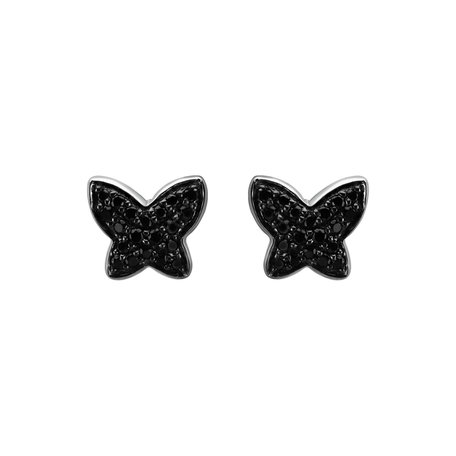 Earrings with black diamonds Amazing Butterfly