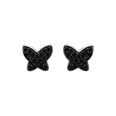 Earrings with black diamonds Amazing Butterfly