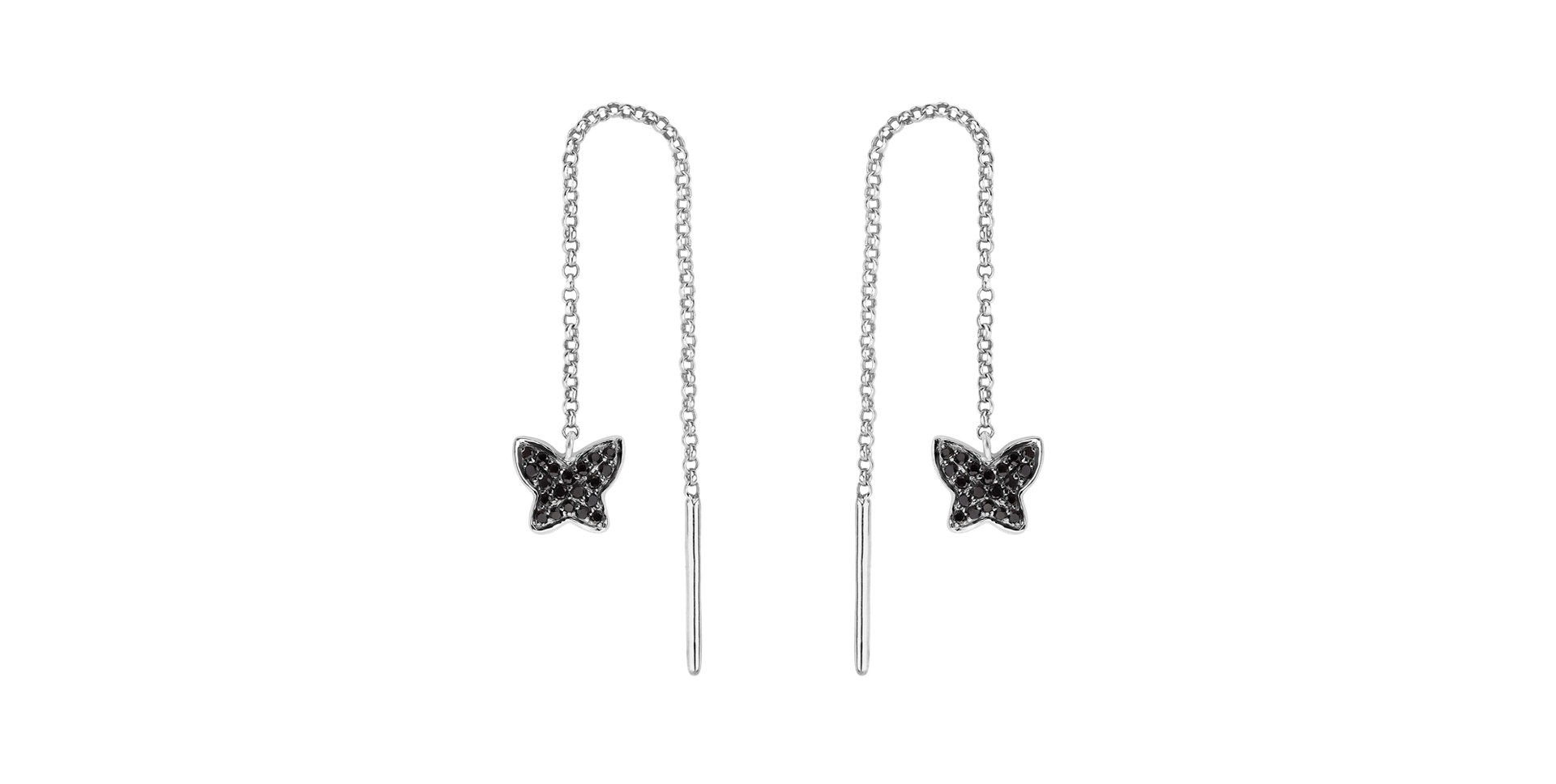 Earrings with black diamonds Amazing Butterfly