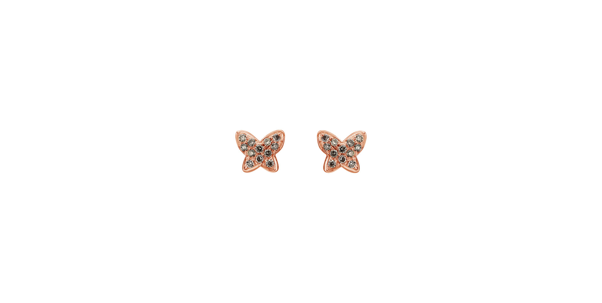 Earrings with brown diamonds Amazing Butterfly