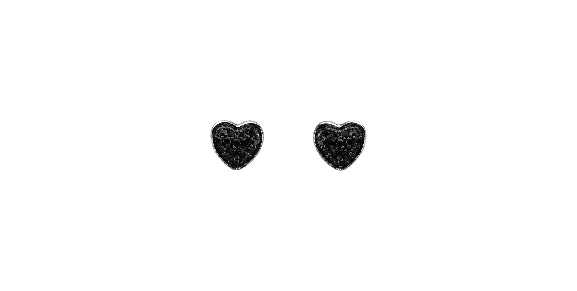 Earrings with black diamonds Amazing Heart